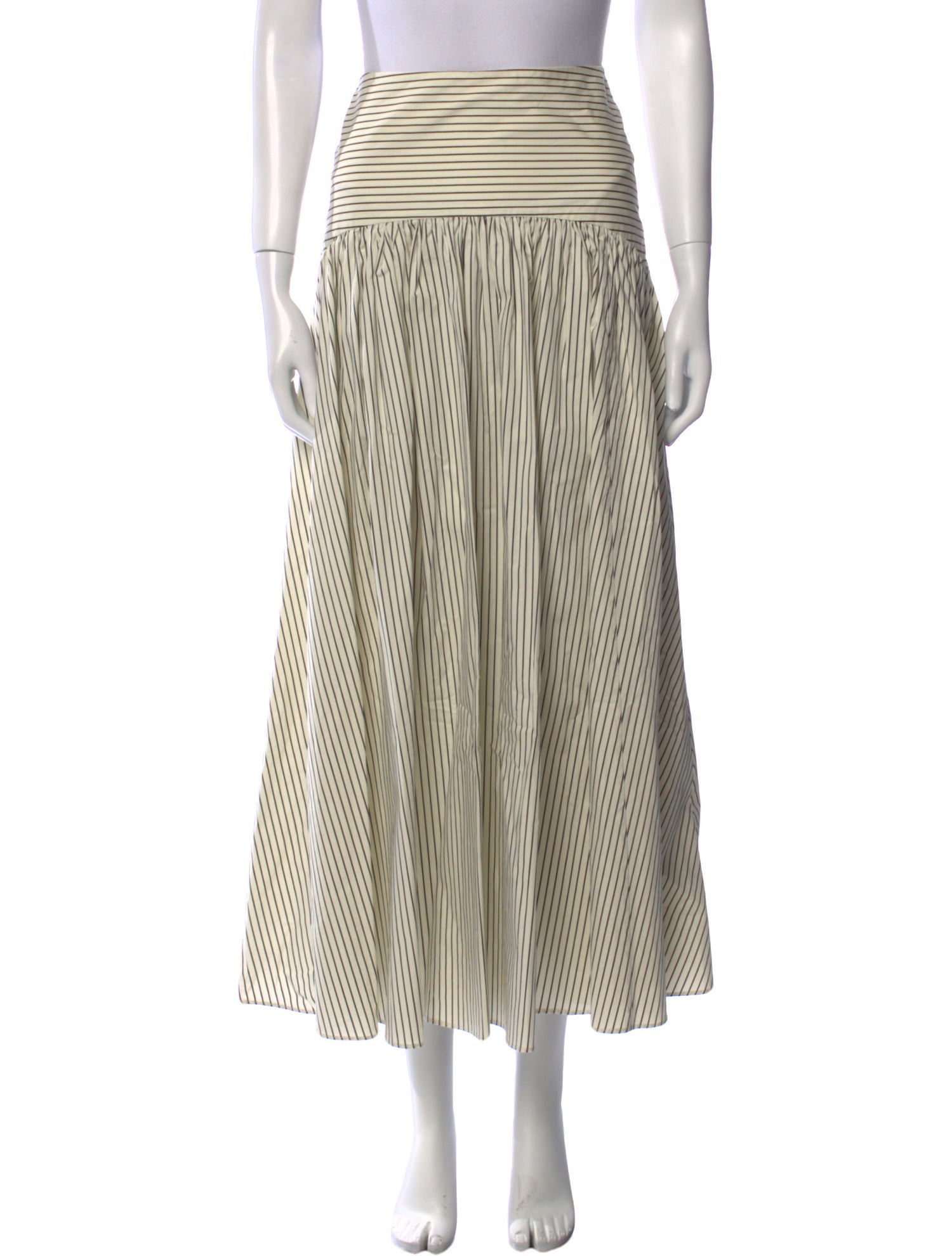 Staud Striped Midi Length Skirt