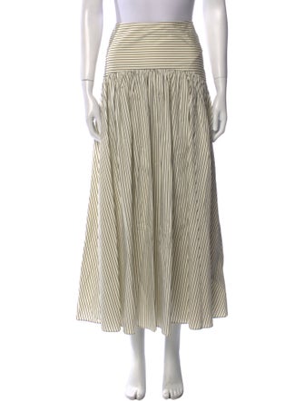 Staud Striped Midi Length Skirt