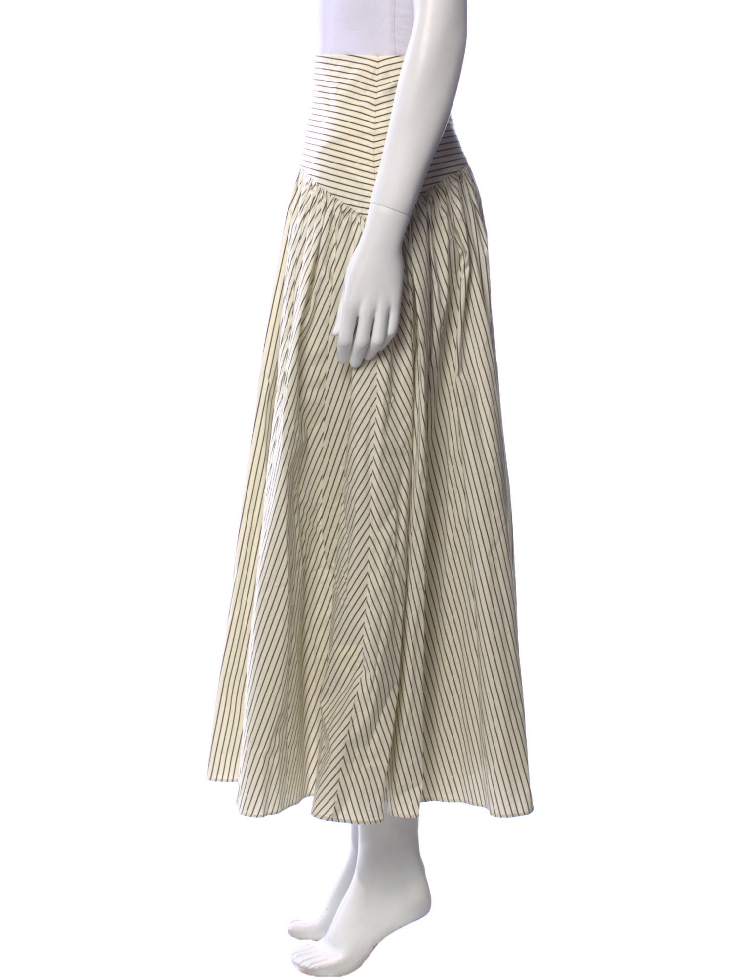 Staud Striped Midi Length Skirt