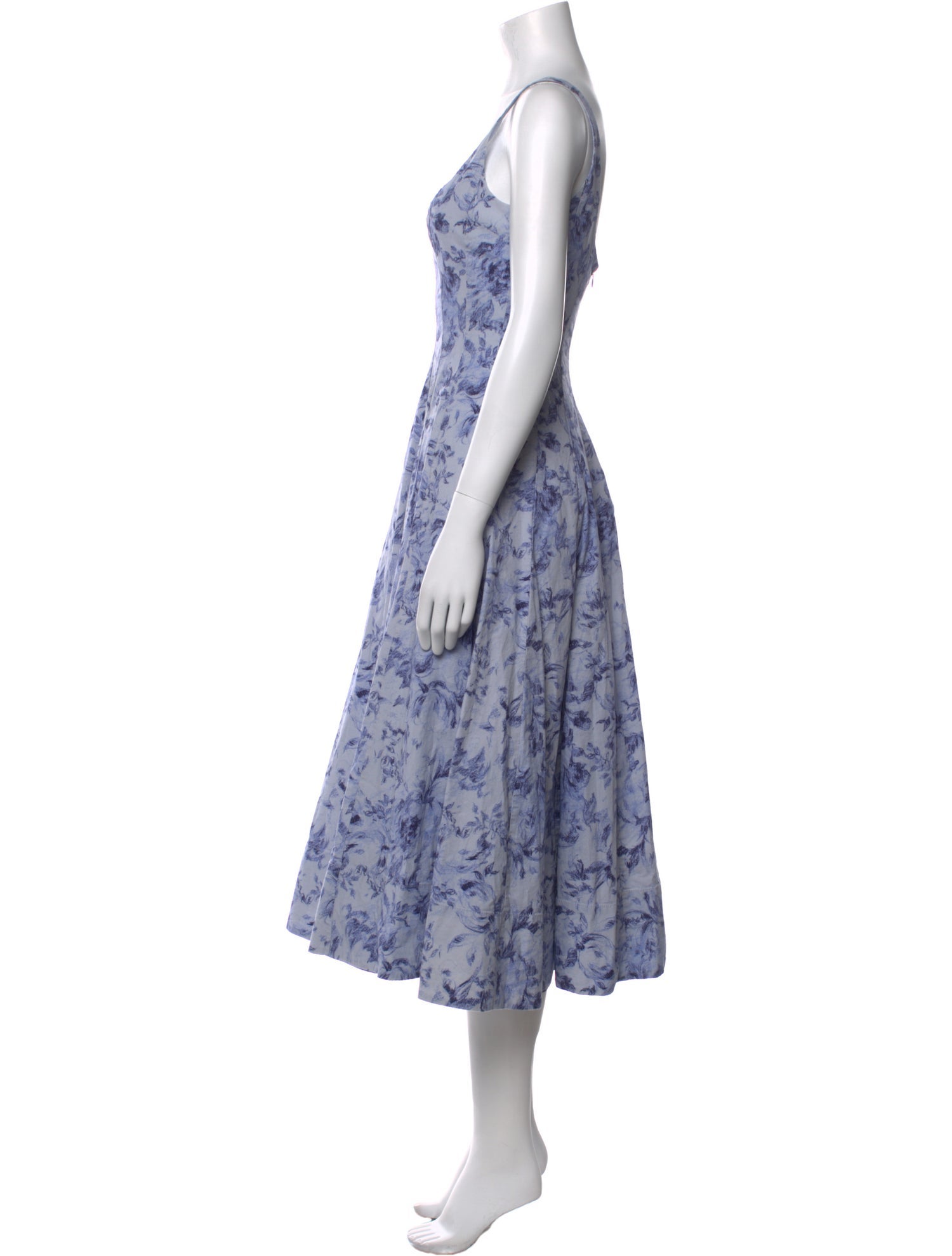 Staud Floral Print Midi Length Dress