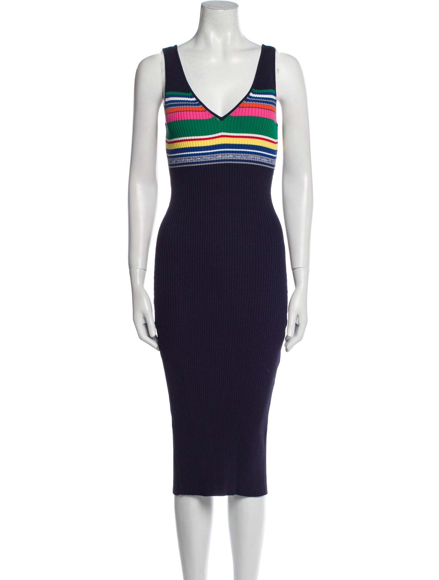 Staud Striped Midi Length Dress