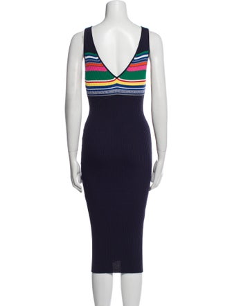 Staud Striped Midi Length Dress