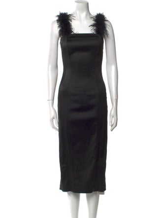 Staud Square Neckline Midi Length Dress