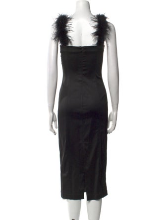 Staud Square Neckline Midi Length Dress