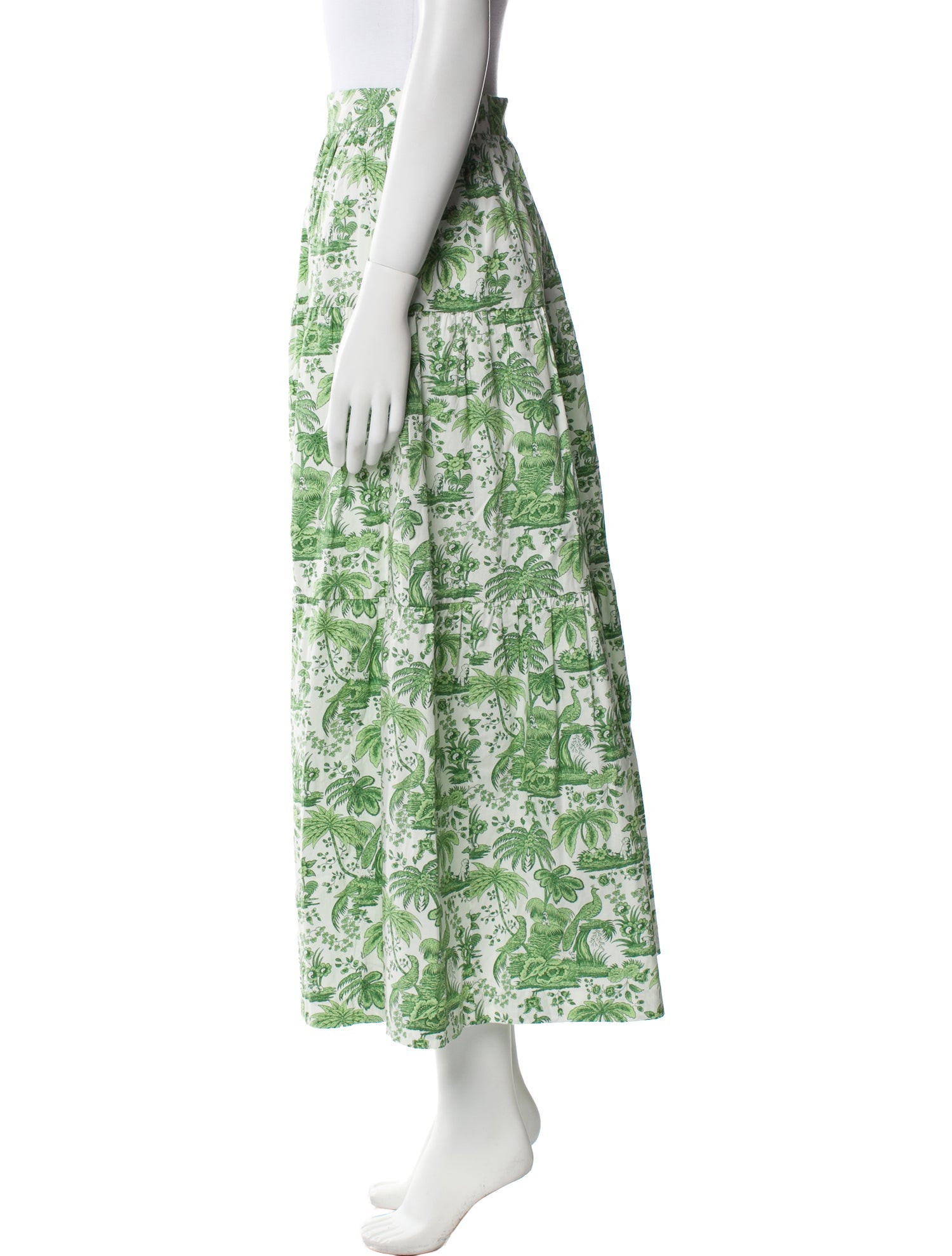 Staud Printed Midi Length Skirt
