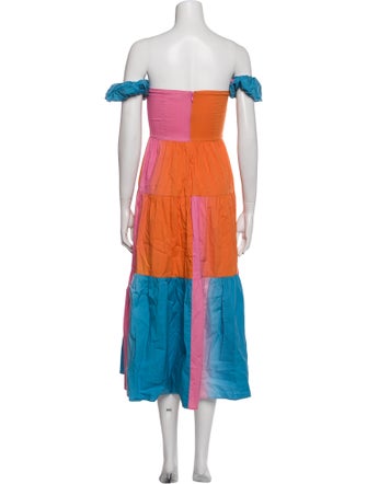 Staud Colorblock Pattern Midi Length Dress