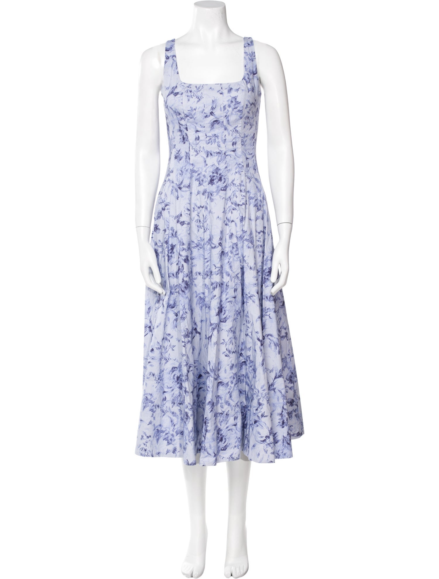 Staud Floral Print Long Dress