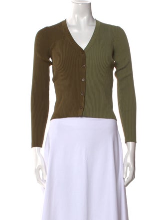 Staud V-Neck Three-Quarter Sleeve Crop Top