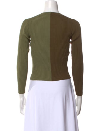 Staud V-Neck Three-Quarter Sleeve Crop Top