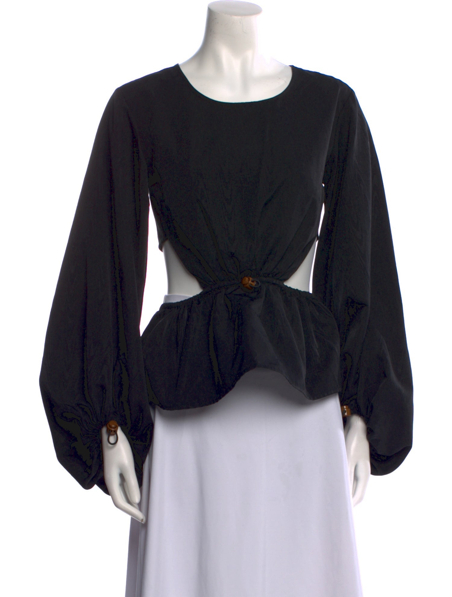 Staud Scoop Neck Long Sleeve Blouse