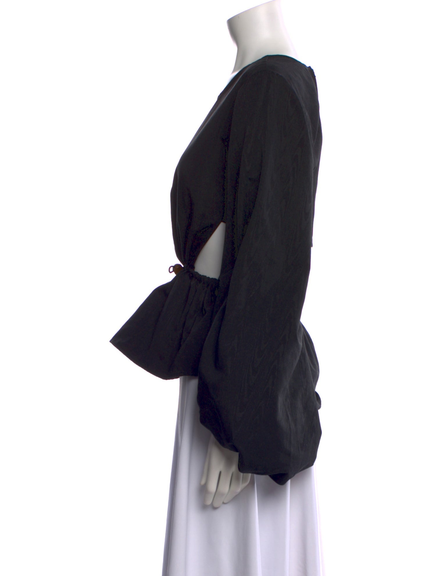 Staud Scoop Neck Long Sleeve Blouse