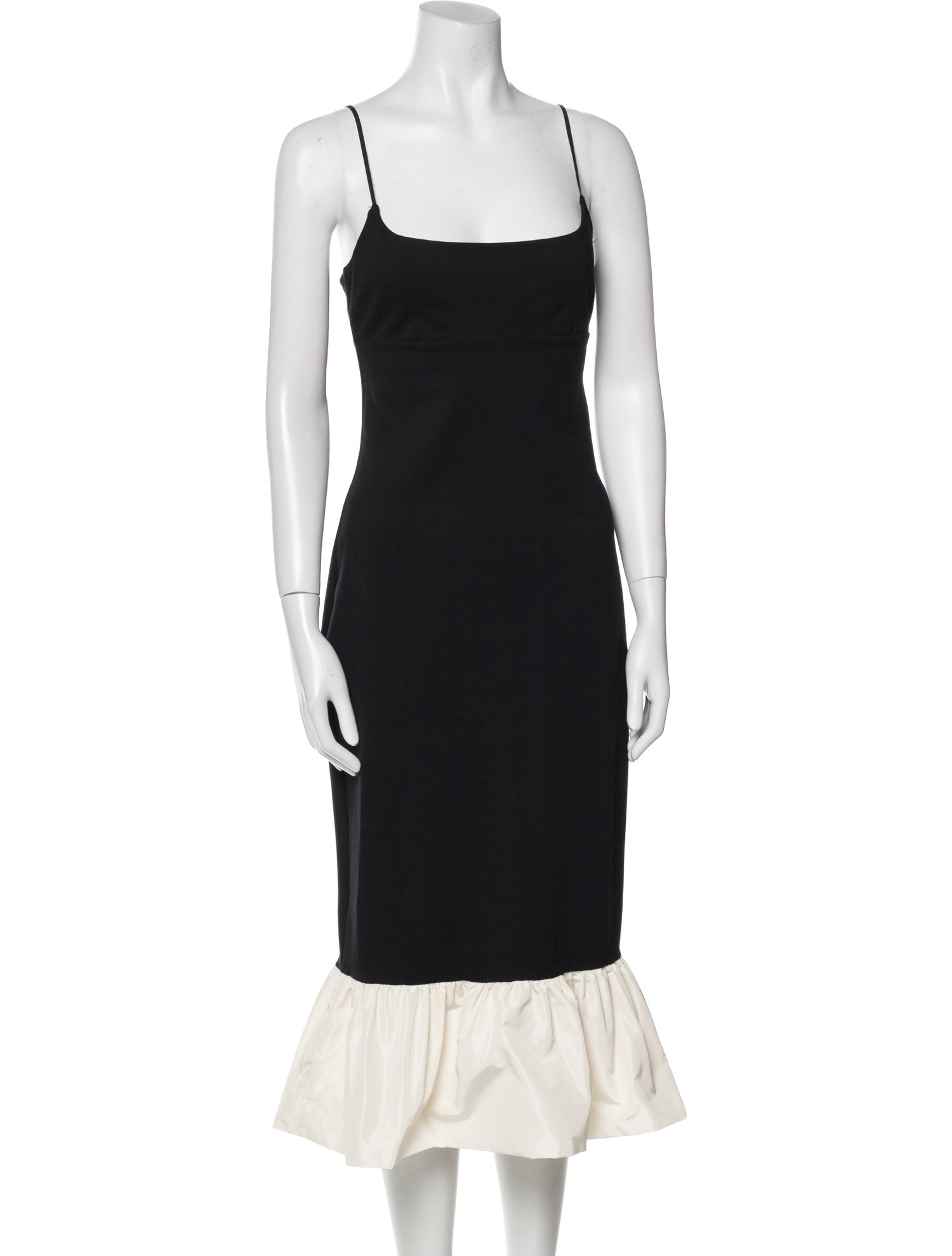 Staud Square Neckline Knee-Length Dress