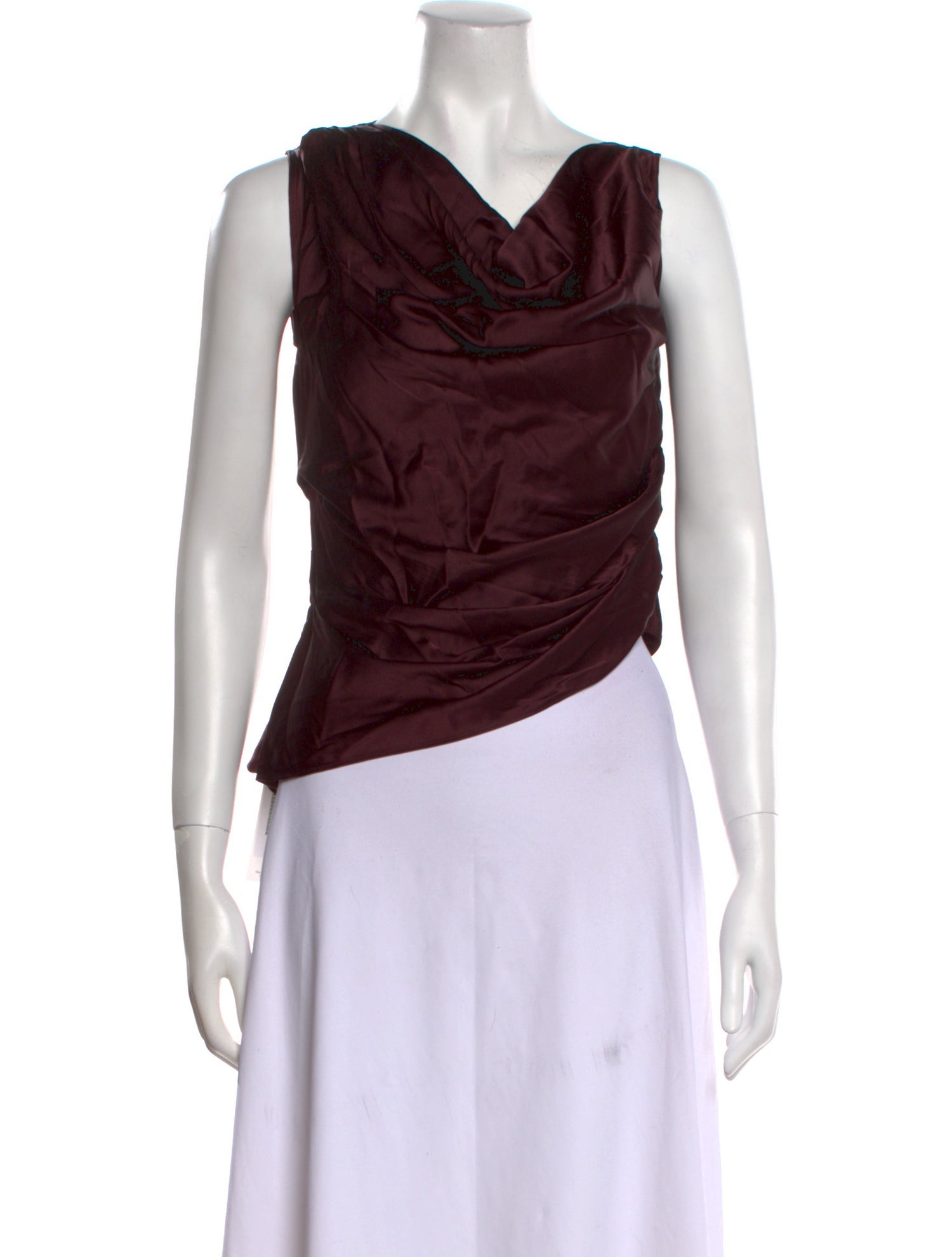 Staud Silk Cowl Neck Crop Top