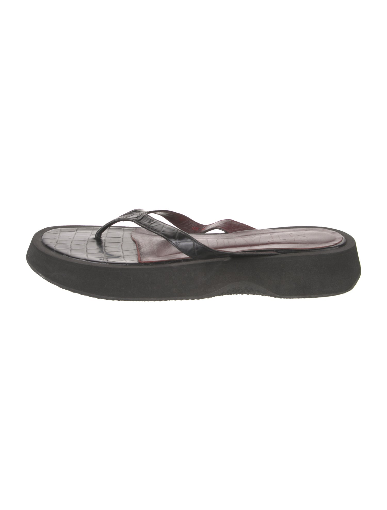 Staud Crocodile Flip Flops