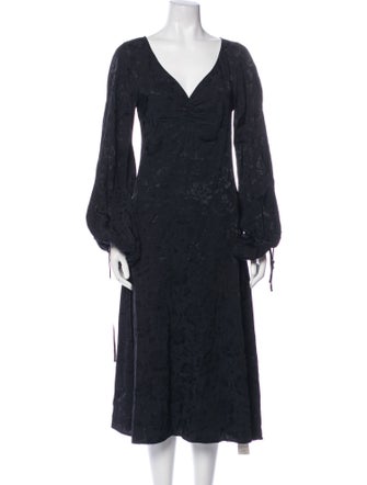 Staud V-Neck Long Dress