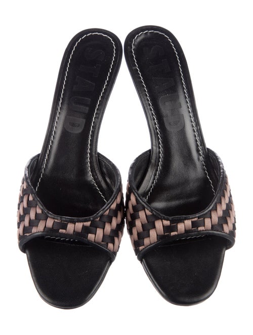 Staud Leather Striped Slides