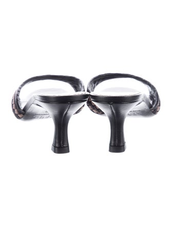 Staud Leather Striped Slides