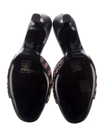 Staud Leather Striped Slides