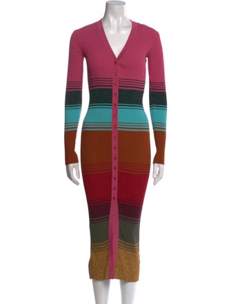 Staud Striped Midi Length Dress