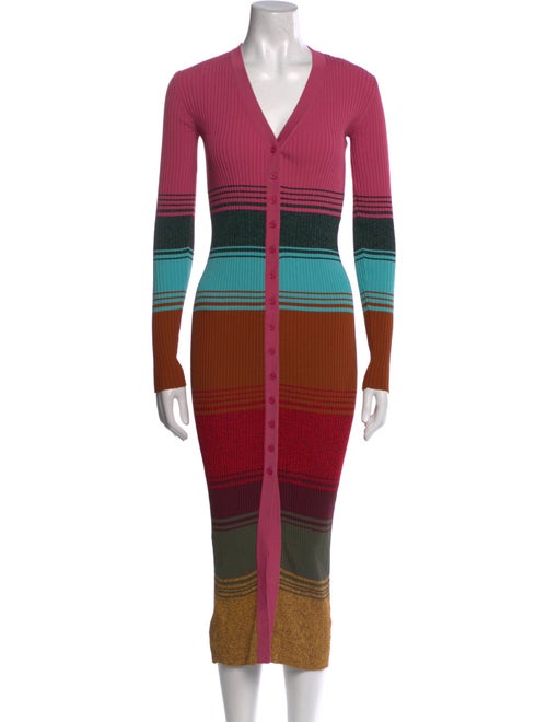 Staud Striped Midi Length Dress