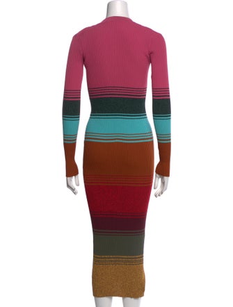 Staud Striped Midi Length Dress