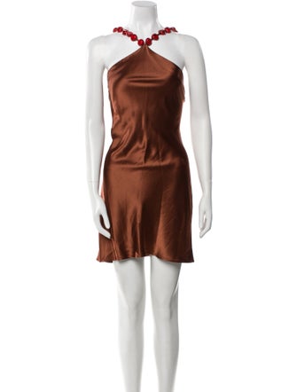 Staud Halterneck Mini Dress