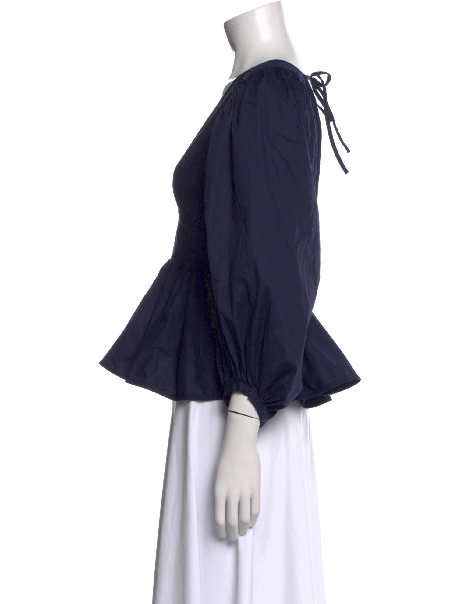 Staud V-Neck Three-Quarter Sleeve Blouse