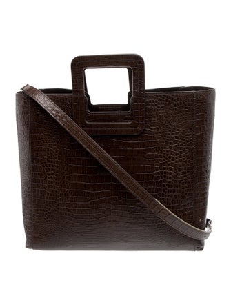 Staud Crocodile Top Handle Bag