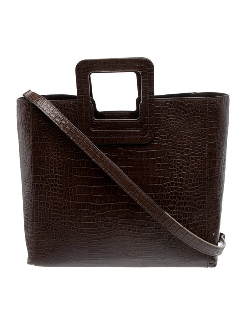 Staud Crocodile Top Handle Bag