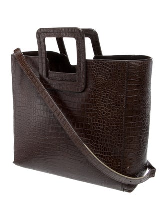 Staud Crocodile Top Handle Bag
