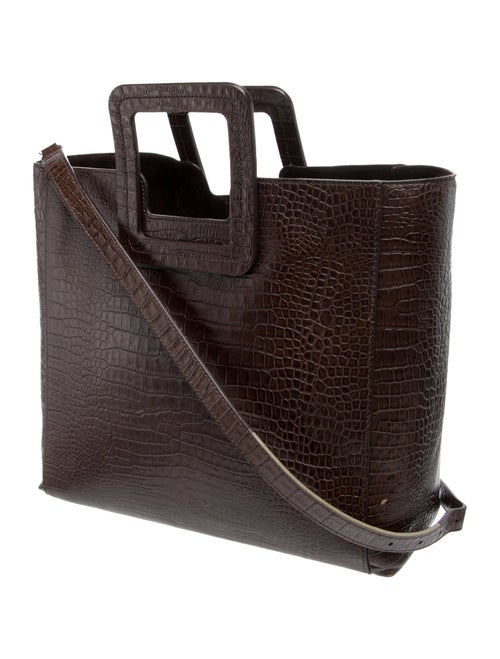 Staud Crocodile Top Handle Bag