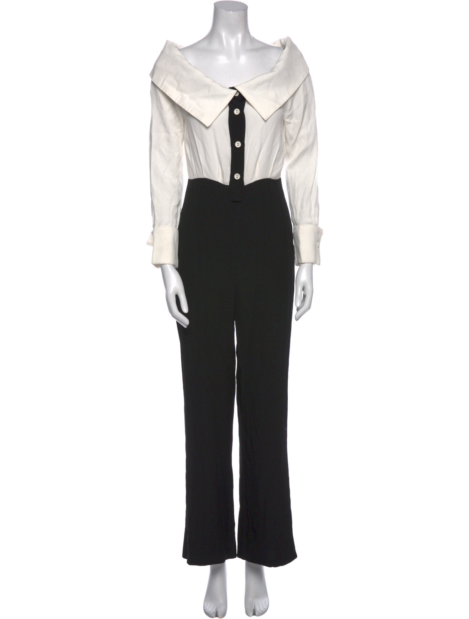 Staud Colorblock Pattern V-Neck Jumpsuit