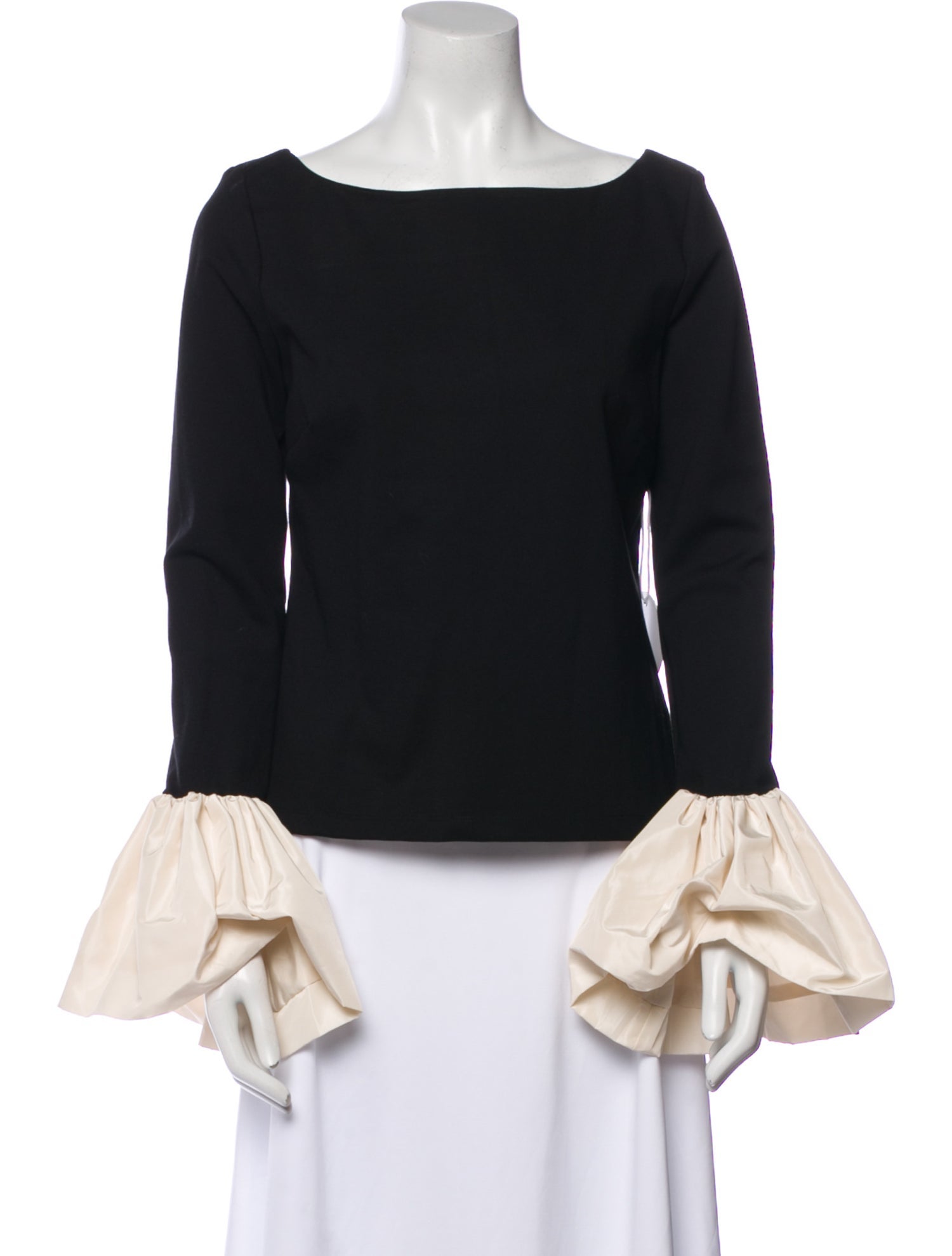 Staud Bateau Neckline Long Sleeve Blouse
