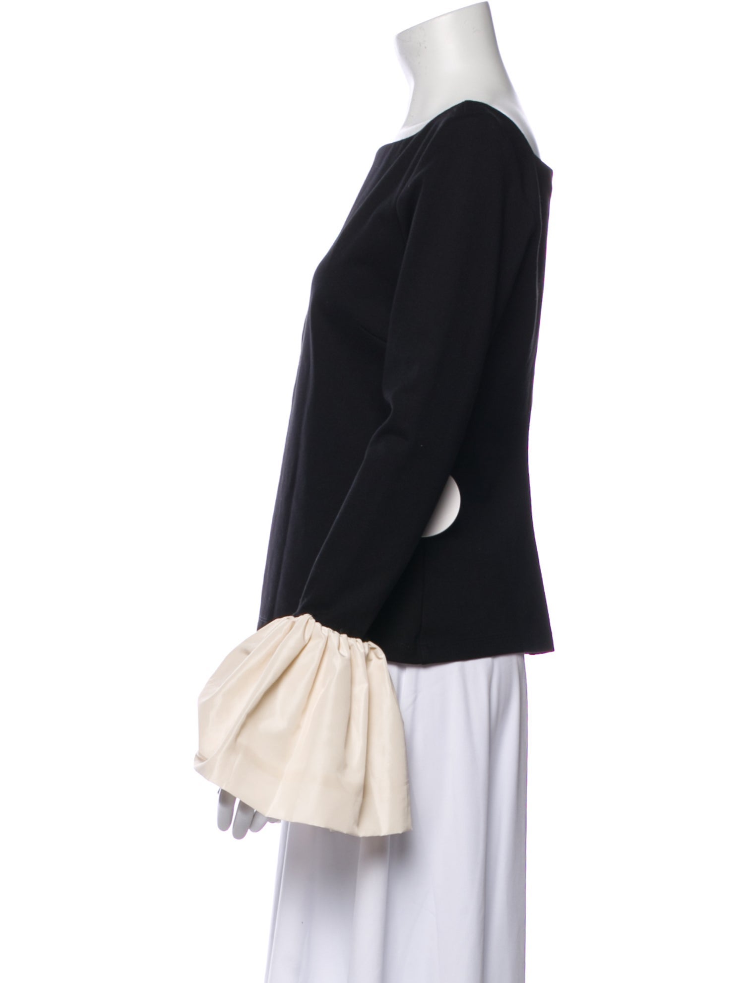 Staud Bateau Neckline Long Sleeve Blouse