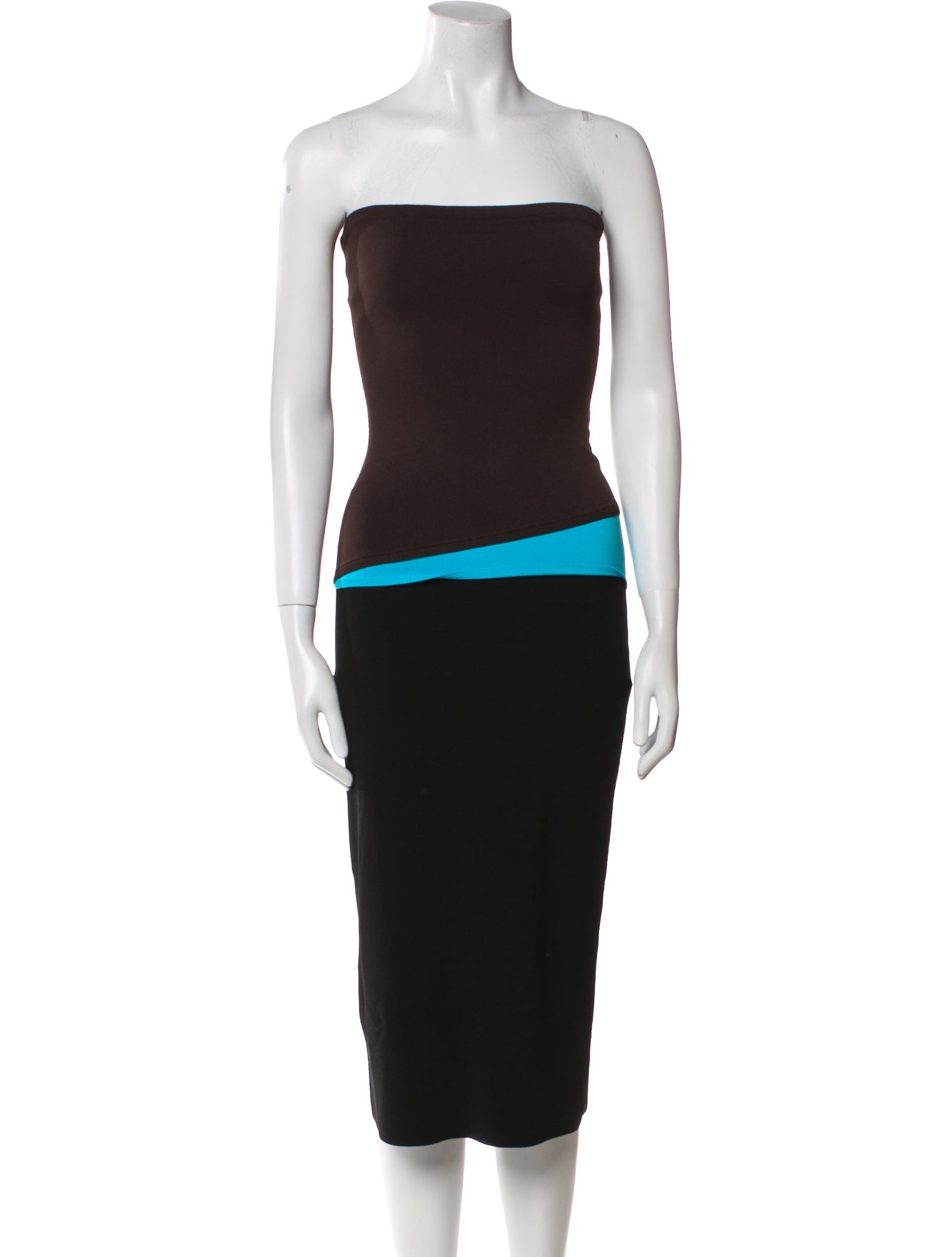 Staud Strapless Knee-Length Dress