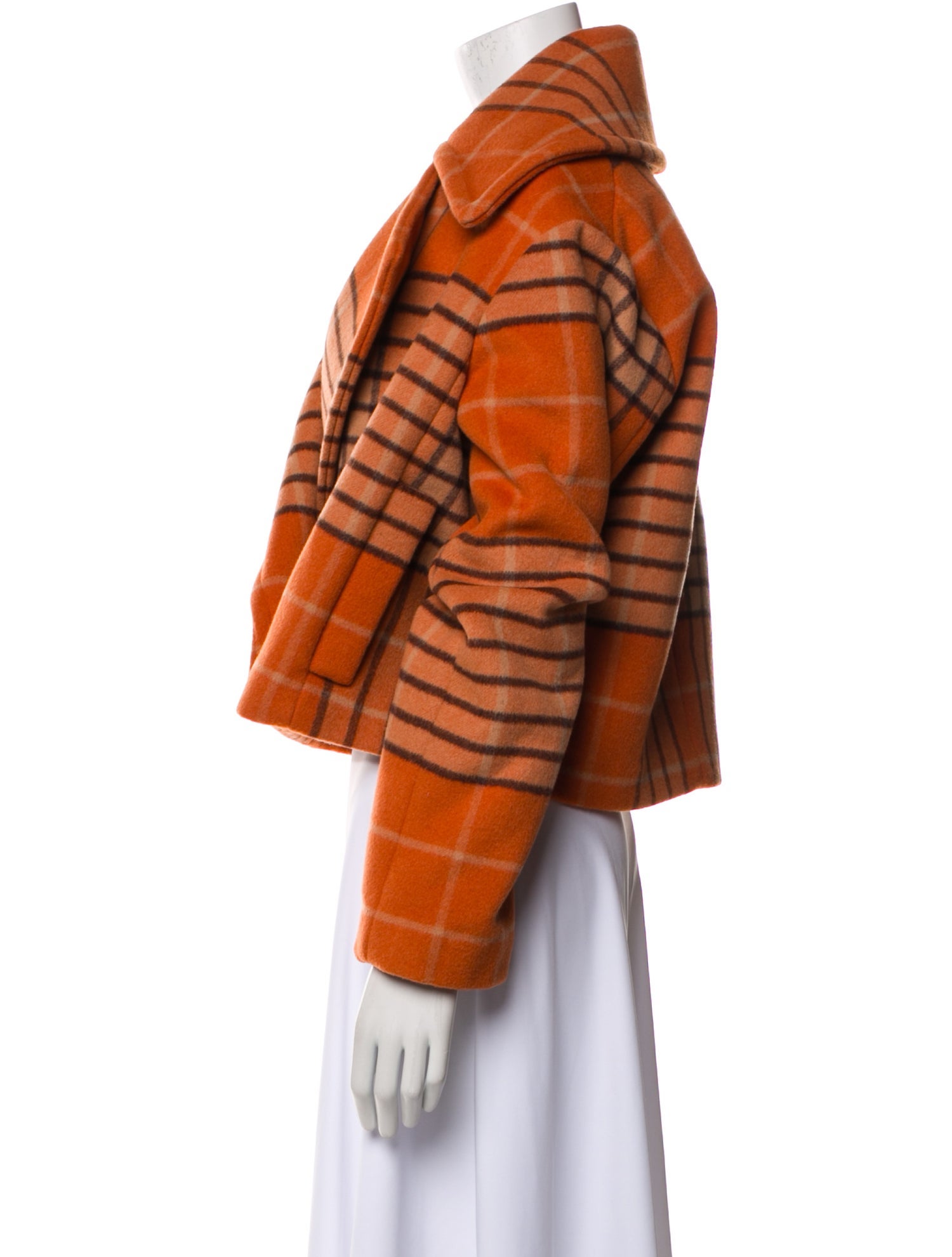 Staud Wool Plaid Print Blazer