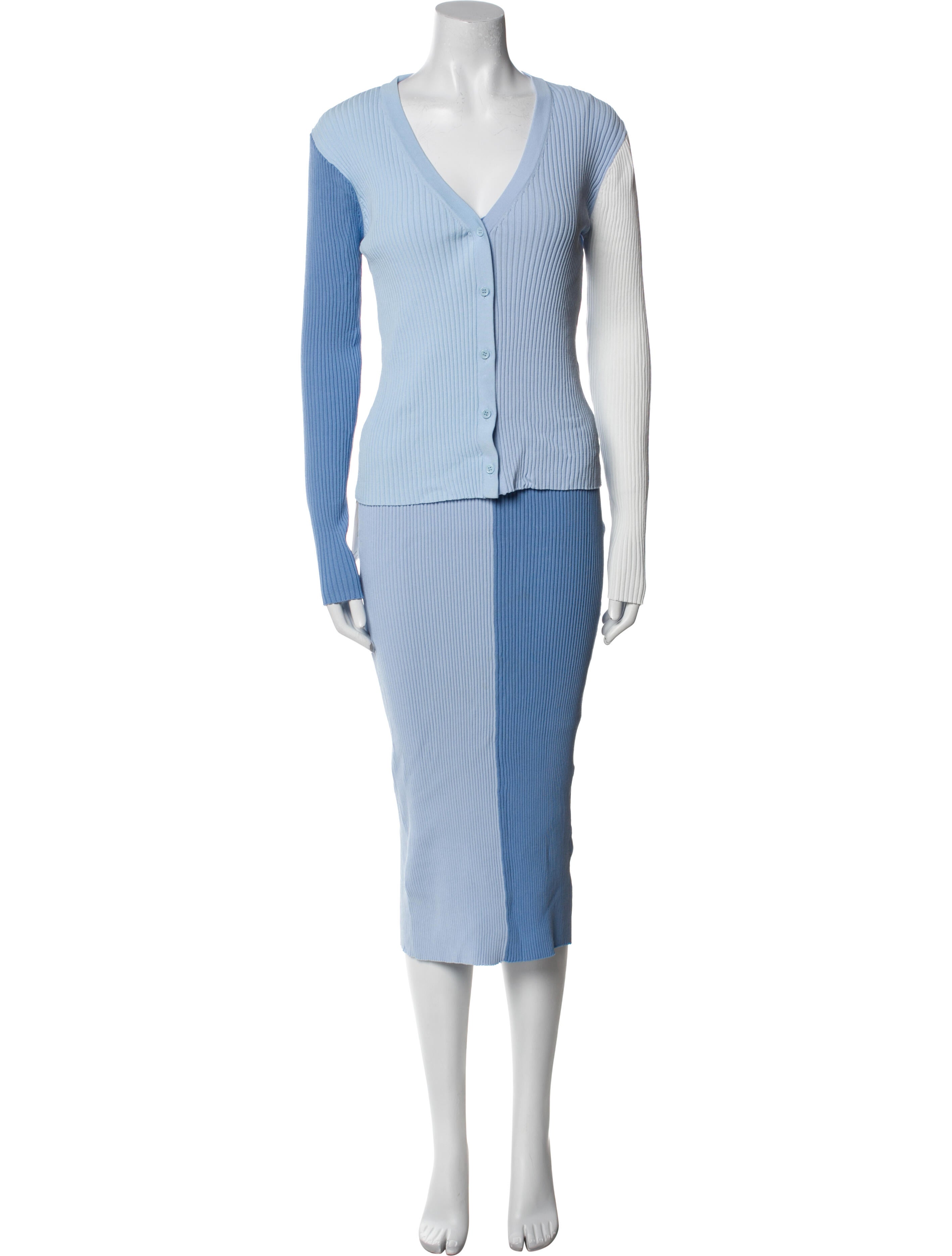 Staud Nylon Colorblock Pattern Dress Set