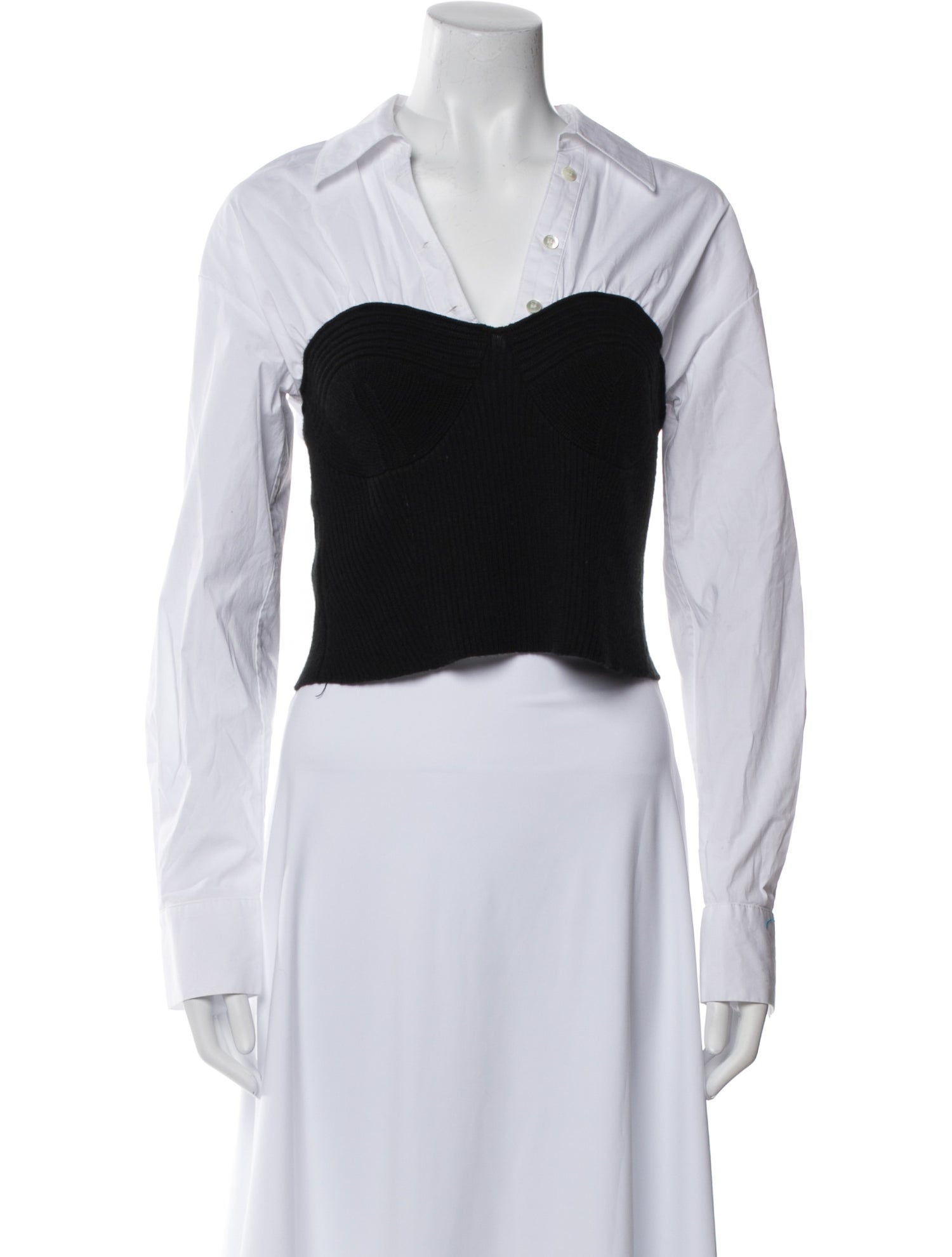 Staud Long Sleeve Crop Top