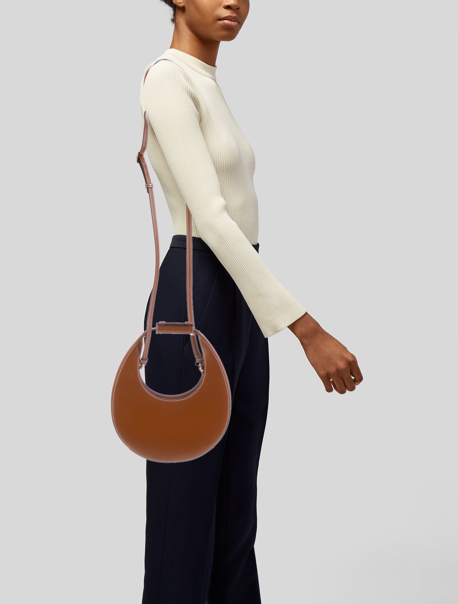 Staud Leather Top Handle Bag
