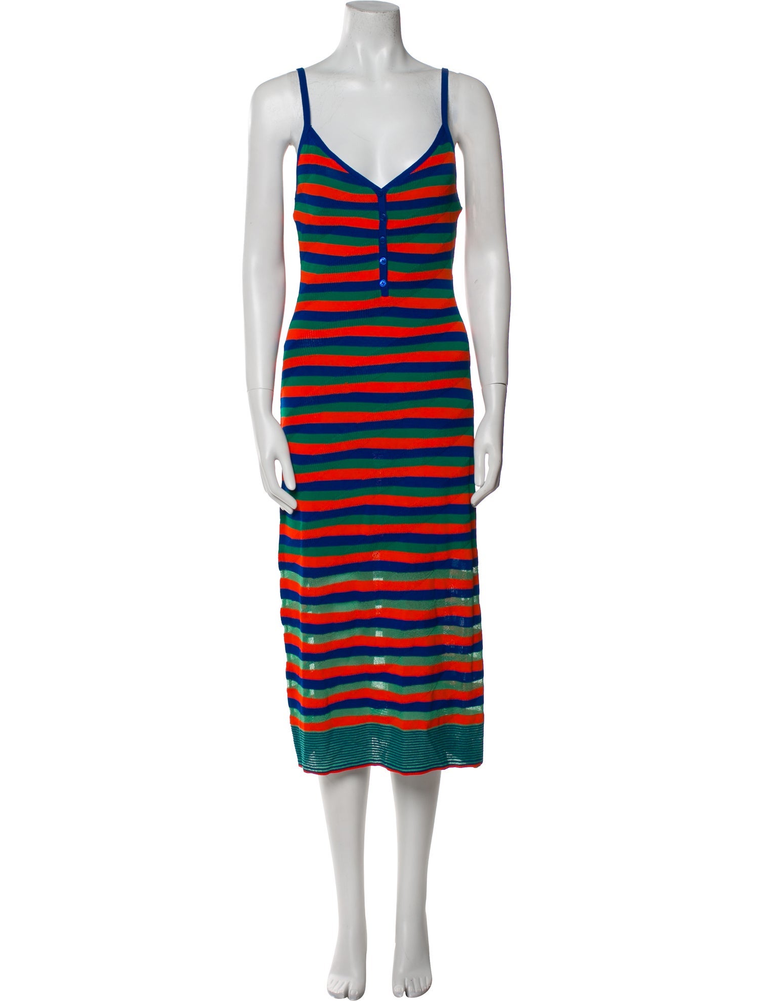 Staud Striped Midi Length Dress