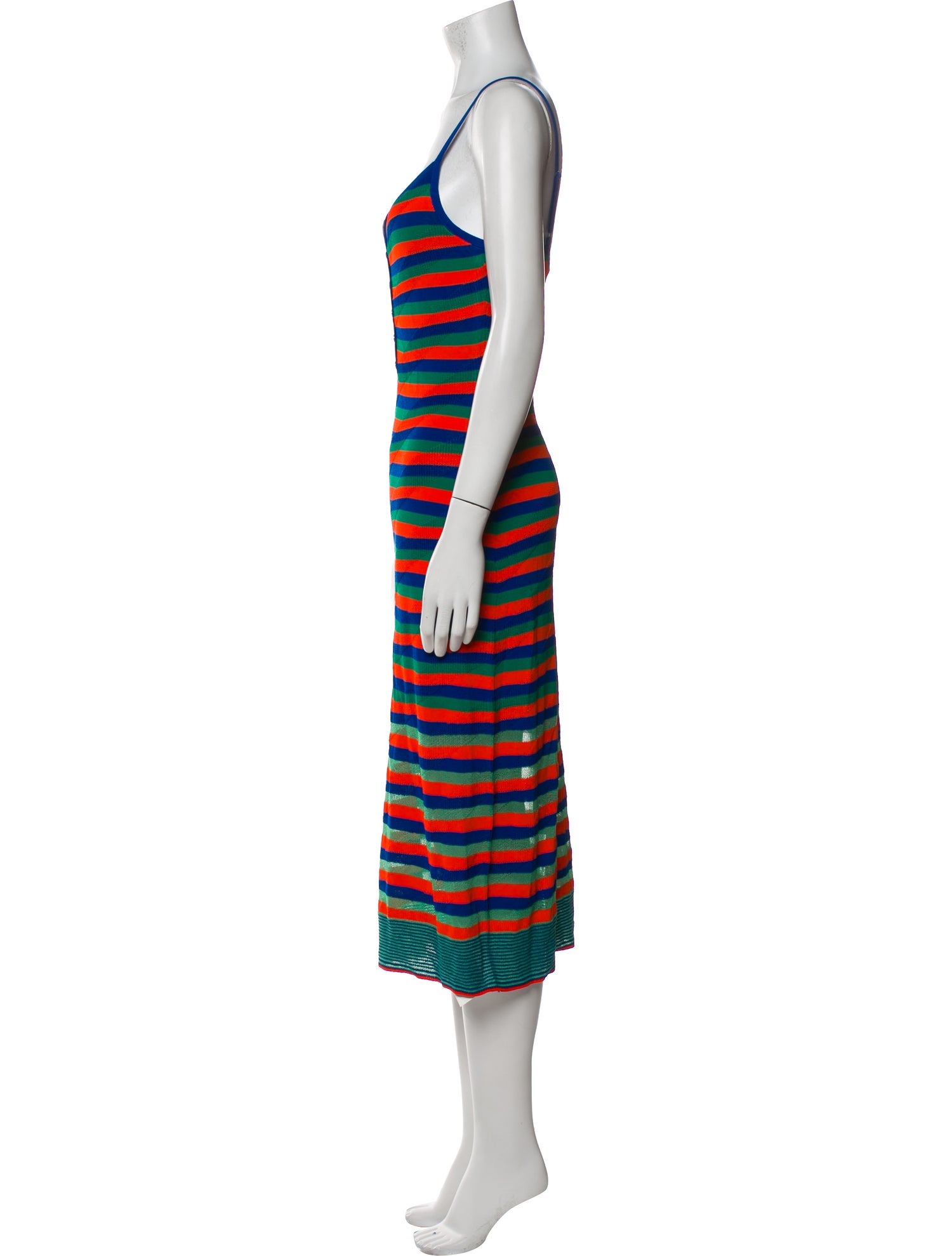 Staud Striped Midi Length Dress