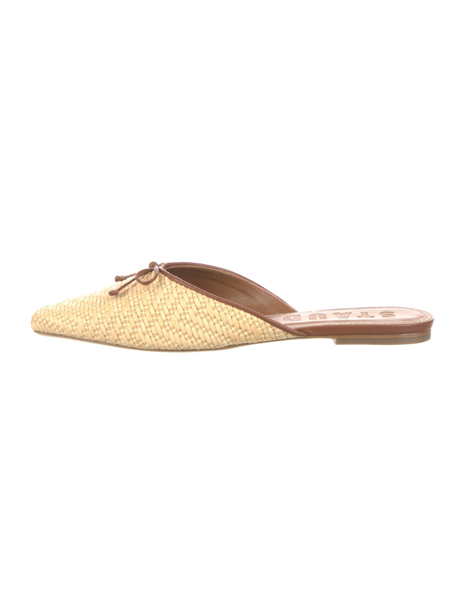 Staud Raffia Bow Accents Mules