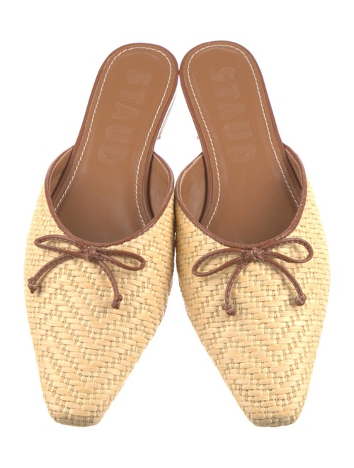 Staud Raffia Bow Accents Mules