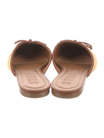 Staud Raffia Bow Accents Mules