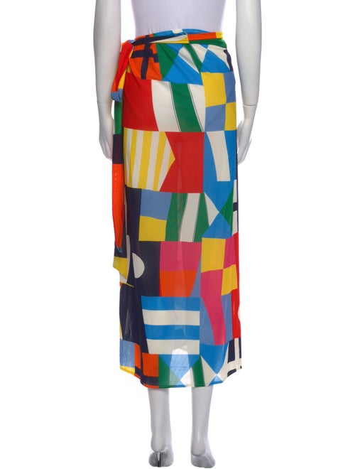 Staud Printed Midi Length Skirt