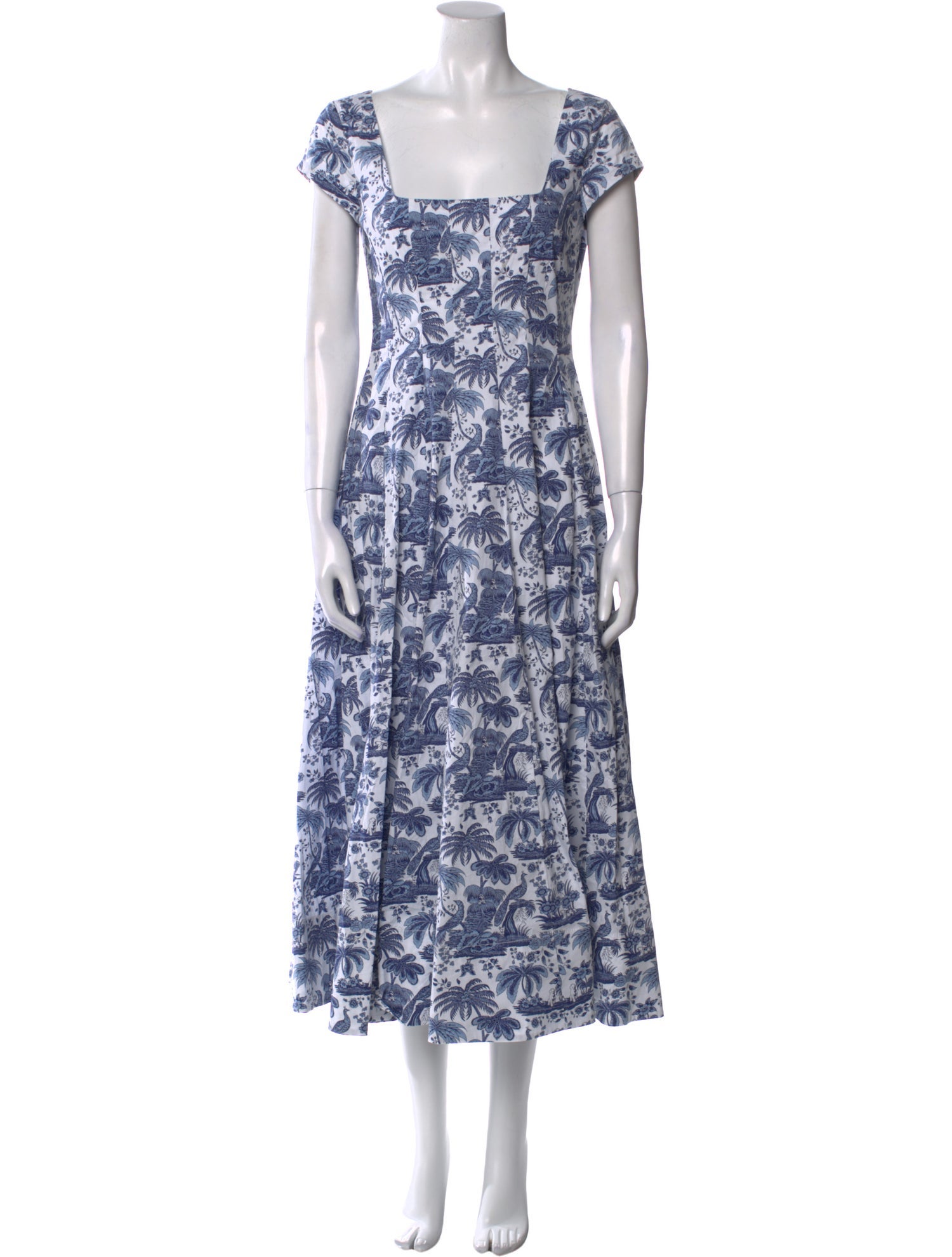 Staud Floral Print Midi Length Dress