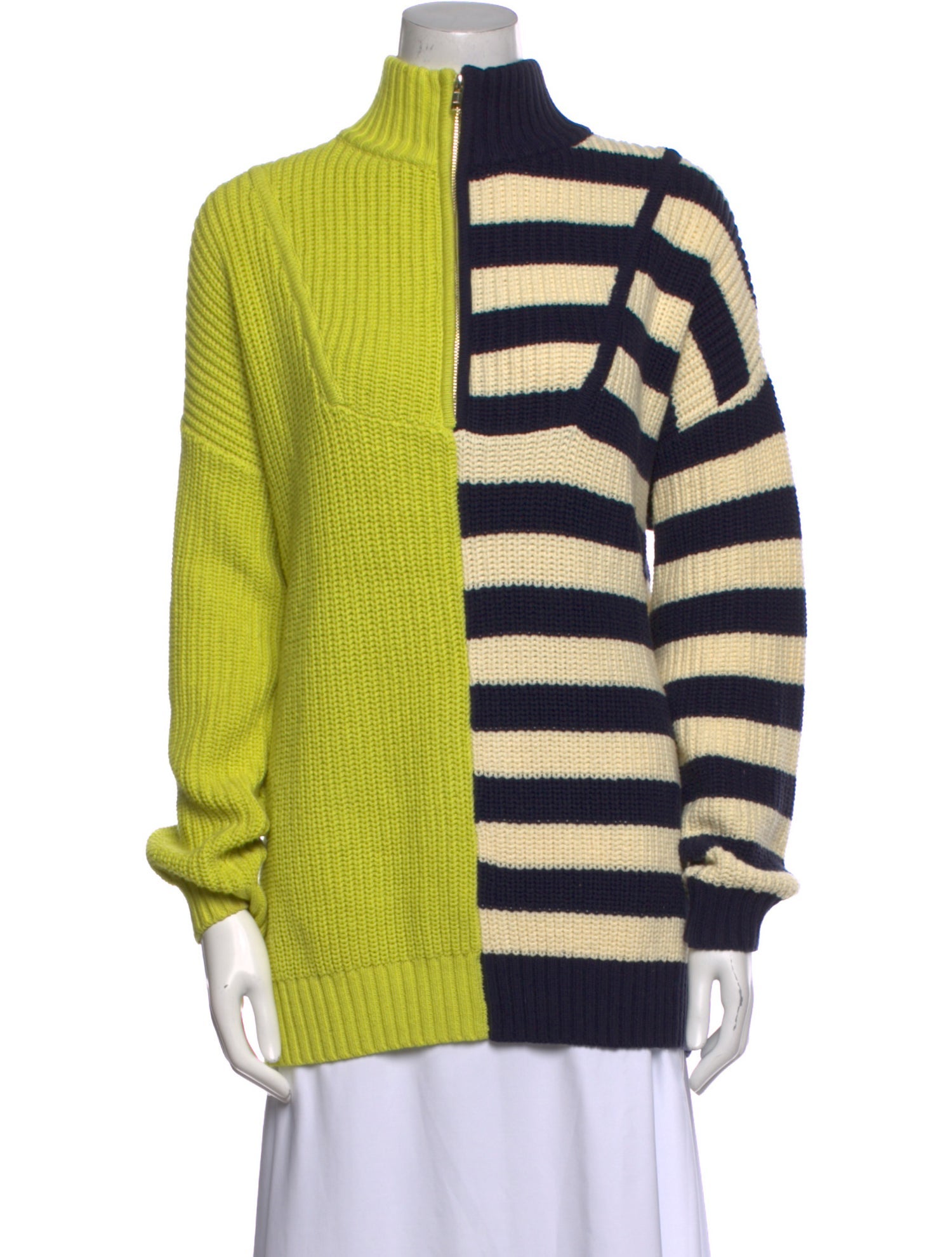 Staud Striped Mock Neck Sweatshirt