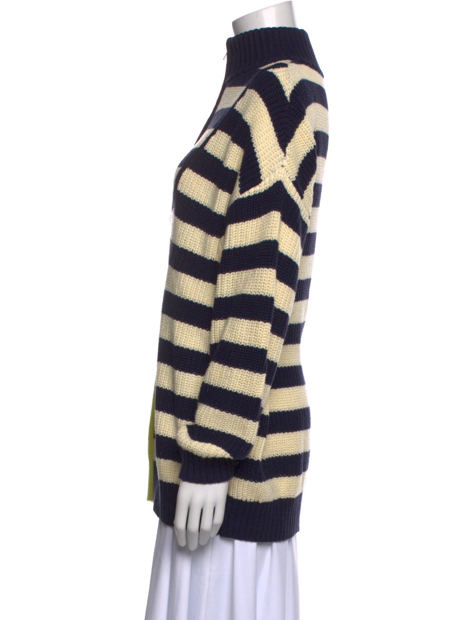 Staud Striped Mock Neck Sweatshirt