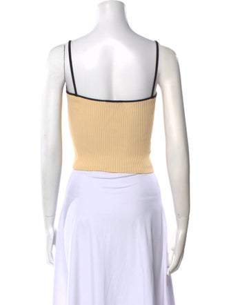 Staud Square Neckline Sleeveless Crop Top