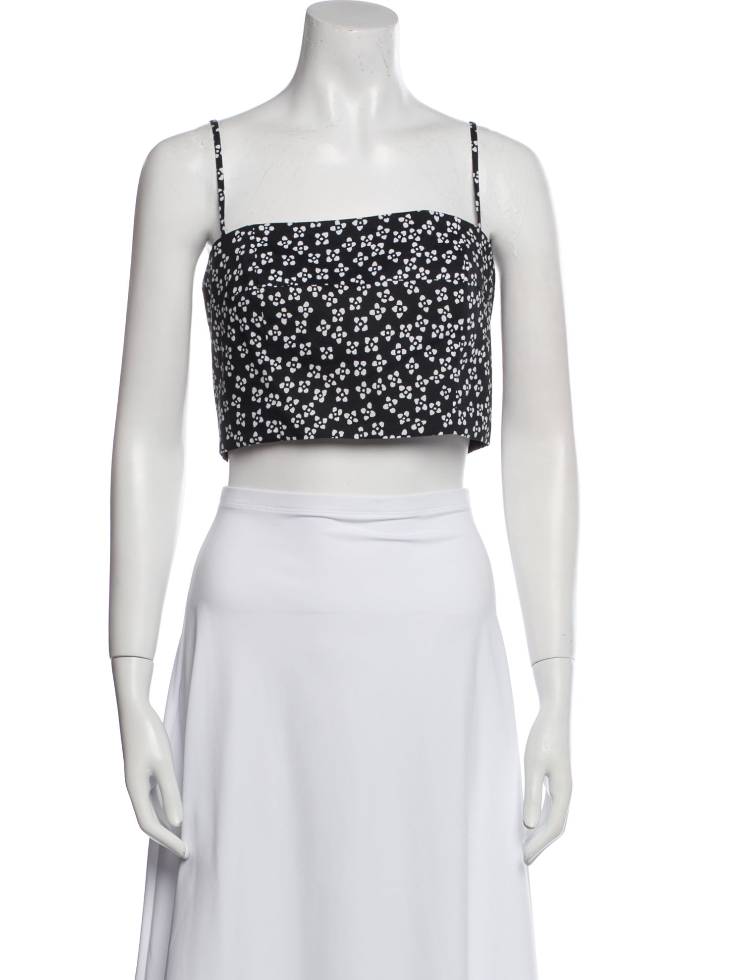 Staud Printed Square Neckline Crop Top